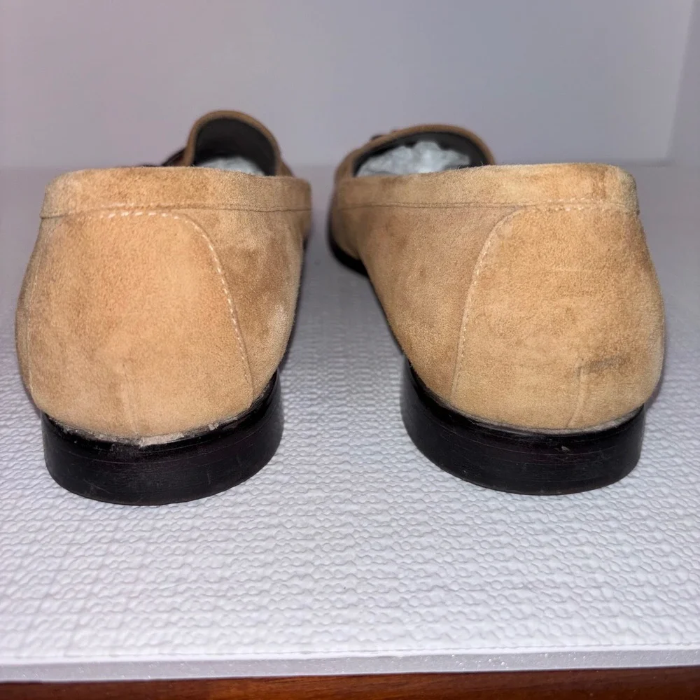 Loafers Caressa Crosstown‎ Collection Suede Leather Tan Brown Flats Shoes 9M